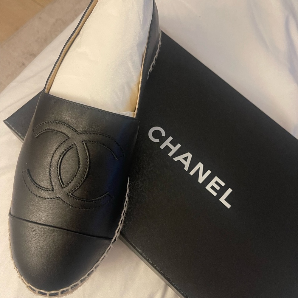 Black Chanel espadrilles